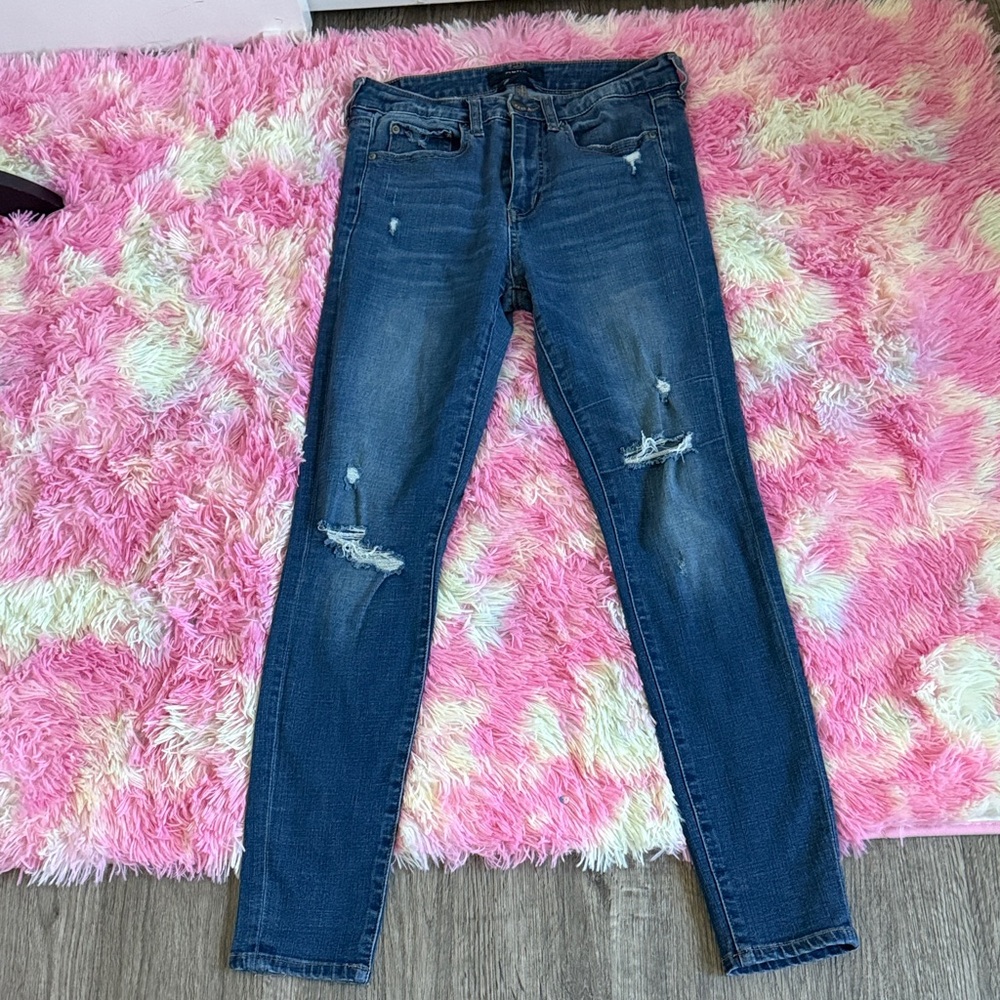 Classic Blue Ripped Skinny Jeans